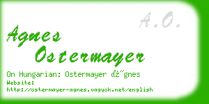 agnes ostermayer business card